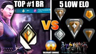 TOP 1 RADIANTE vs 5 LOW ELO  Valorant Console [upl. by Anailuig346]