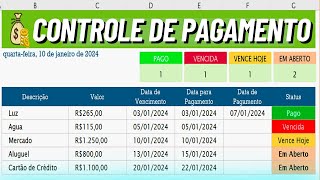 Como Fazer Planilha de Controle de Pagamento com Alerta de Vencimento no Excel [upl. by Rozina]