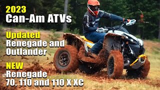 Updated 2023 CanAm Renegade Outlander NEW Renegade 70 110 and Renegade110 X XC First Look Review [upl. by Kaya]