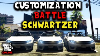 GTA V Customization Battle  Benefactor Schwartzer with HarmNone and NoProblemCheating [upl. by Ilatan484]