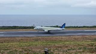 A320 Azores Airlines Landing at Pico Airport [upl. by Elbert]