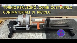 💪tornio per legno fai da te con motore lavatrice tutorial [upl. by Ursa604]