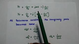 Parallel Resonant Circuit  Derivation of Resonant Frequency and Q Factor [upl. by Arodaeht]