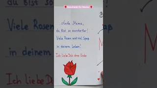 GESCHENK Idee für Mama DIY Karte mit gemalter Rose selber basteln Tutorial auf dem Kanal shorts [upl. by Atneuqal]