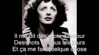 Edith Piaf La vie en rose with lyrics [upl. by Romeyn78]