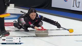 Kerri Einarson navigates the port to hit and score two  Coop Canadian Open Top Plays [upl. by Quenby]