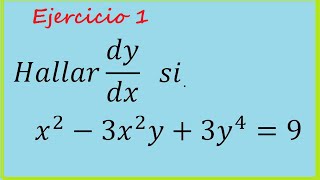 DERIVADA IMPLÍCITA Ejercicio 1 [upl. by Aven]