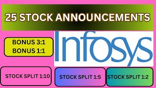 INFOSYS ANNOUNCED DIVIDEND WITH RECORD DATE  STOCK SPLIT 110 1512 [upl. by Ase]