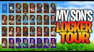 My Sons Fortnite Locker Tour NolanSuperSaiyan Season 1 Through 8 Locker Showcase [upl. by Phyllida]