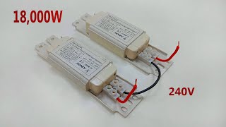 I make 240v 18KW amazing electric generator from 450V Electric Ballast light bulb Magnet transformer [upl. by Honoria]