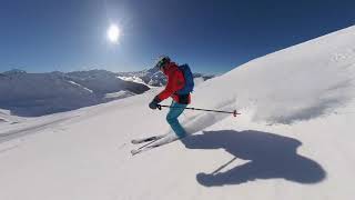 Skiing the powder in La Rosière [upl. by Nyvek]