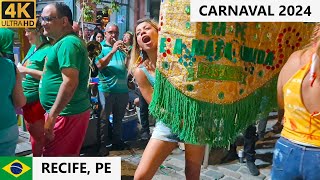 🇧🇷 07022024 Carnival in Brazil started today Recife  PE Brazil 4K recife brazil carnaval [upl. by Shepherd]