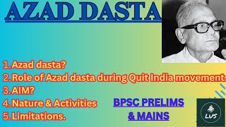 Role of AZAD DASTA during Quit India Movement  MINDMAP  azaddasta jpnarayan bihar [upl. by Eelanej]