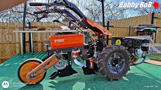 Semanatoare OMac SM 1000 cu fertilizator  Two wheel tractor  seeder [upl. by Reifnnej]