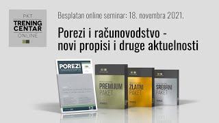 Porezi i računovodstvo  novi propisi i druge aktuelnosti besplatan online seminar [upl. by Rika]