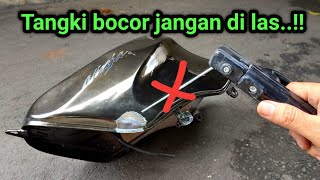 Cara mudah mengatasimenambal tangki motor bocor agar kuat permanen dan tidak bocor lagi [upl. by Ekim391]