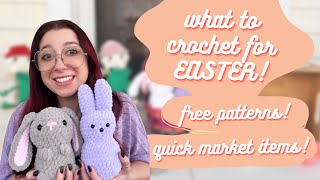 What to Crochet for EASTER Free patterns  Quick market makes [upl. by Yoccm341]