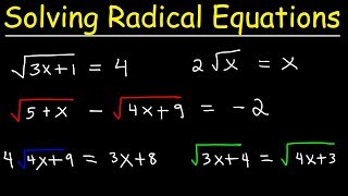 Solving Radical Equations [upl. by Ahtan]