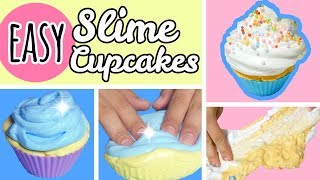 My First Slime  4 Easy Slimes  Slime Cupcakes [upl. by Aiym]