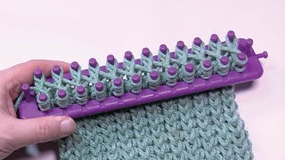 Loom Knit Double Stockinette Twist Stitch with Cast On  BEGINNER  The Crochet Crowd [upl. by Pate]