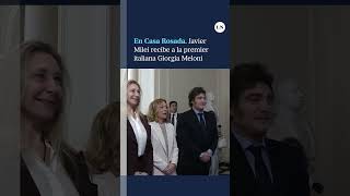 Milei recibe a la premier italiana Giorgia Meloni en la Casa Rosada y darán un mensaje conjunto [upl. by Vally]