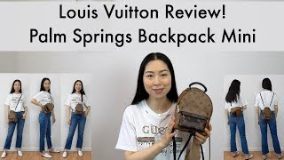 Louis Vuitton Palm Springs Backpack Mini Review with Mod Shots ENG SUB [upl. by Gnat467]