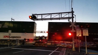 Meadowview Road Railroad Crossing Rerouted UP Intermodal Southbound Sacramento CA [upl. by Nolyaw]