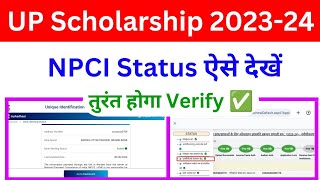 UP Scholarship NPCI Linking Status ऐसे चेक करें 202324UP Scholarship NPCI Status Verify kaise kare [upl. by Bunow]