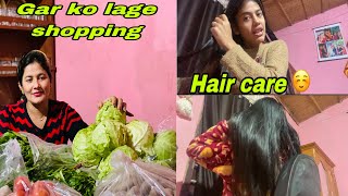 1 month ko laghi ghar ko laagi shopping garo to🍆 what’s about my hair care ￼💇‍♀️ [upl. by Buchanan53]