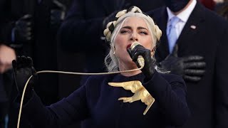 Lady Gaga sings the National Anthem Live at the inauguration Day [upl. by Ettezoj]