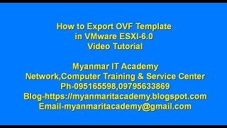 04How to Export OVF Template in VMWare ESXI 60 Video Tutorial [upl. by Normandy]