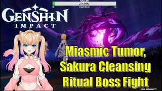 Miasmic Tumor Sakura Cleansing Ritual Boss Fight Milameowz  Genshin Impact [upl. by Nally]