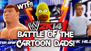 WWE 2K14 Homer Simpson vs Peter Griffin vs Hank Hill [upl. by Eirrab696]