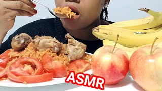 Asmr Nigeria 🇳🇬 jollof Rice Chicken Fruits Nigeria food victoryspacetv [upl. by Sartin]