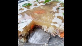 HOW TO MAKE ASPIC JELLY  KHOLODETS without gelatin  satisfied dish [upl. by Moya430]