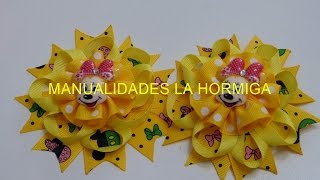 Como Hacer MOÑOS LACITOS Pares para Niña con istón fruncido Moños escolares [upl. by Aelam]