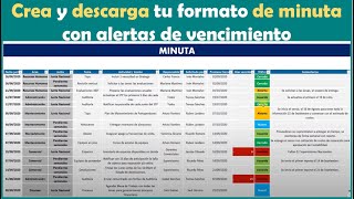 Formato y plantilla para Minuta en Excel paso a paso con secciones de seguimiento y resumen [upl. by Atteloc]