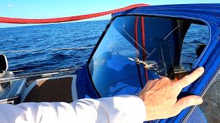 We fix our polycarbonate sprayhood windows at sea [upl. by Gervais]