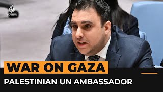 Palestinian UN ambassador calls out Security Council inaction  AJ Shorts [upl. by Asirb]