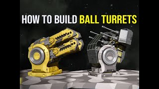 Hinge Ball Turrets How To Build  Space Engineers [upl. by Yessac]