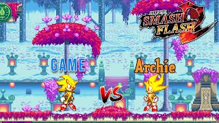 SSF2 Mods Archie Super Sonic vs Revamped Super Sonic [upl. by Zuliram506]