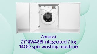 Zanussi Z714W43BI Integrated 7 kg 1400 Spin Washing Machine  Product Overview [upl. by Eloccin819]