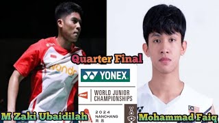 QF WORLD JUNIOR CHAMPIONSHIP 2024  M Zaki INDONESIA vs M Faiq MALAYSIA [upl. by Ahsinna]