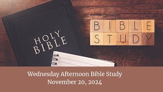 Zoom Bible Study  Wednesday November 20 2024 [upl. by Nelyag]