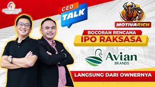 CEO TALK  Gema amp Hermanto Tanoko Ngobrol Strategi Bisnis Triliunan amp IPO Raksasa Avian [upl. by Annavoeg783]