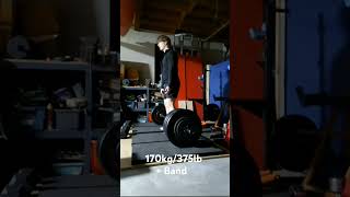 170kg375lb Deadlift  Band 15kg30kg [upl. by Shuman]