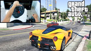 Ferrari LaFerrari in GTA 5 Steering Wheel  Shifter Gameplay [upl. by Yankee351]