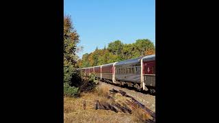 Agawa Canyon Railroad rocking past Northland train railway [upl. by Anyala]