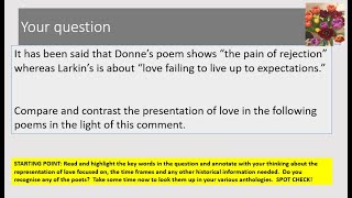 Comparing Unseen Poems Donne and Larkin [upl. by Durkin]