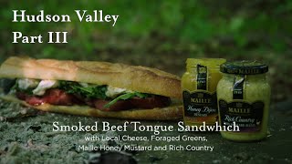 Cooking a Smoked Beef Tongue Sandwich in the Hudson Valley Woods using Foraged Greens [upl. by Bogey]